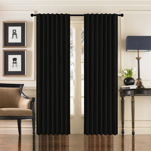 Joydeco Black Blackout Curtains Blackout Curtains 96 Inch Length 2 Panels Set for Bedroom