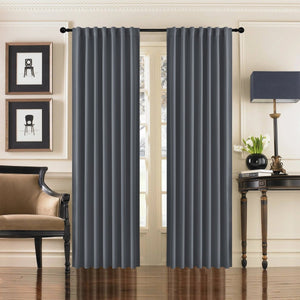 Joydeco Black Blackout Curtains Blackout Curtains 96 Inch Length 2 Panels Set for Bedroom