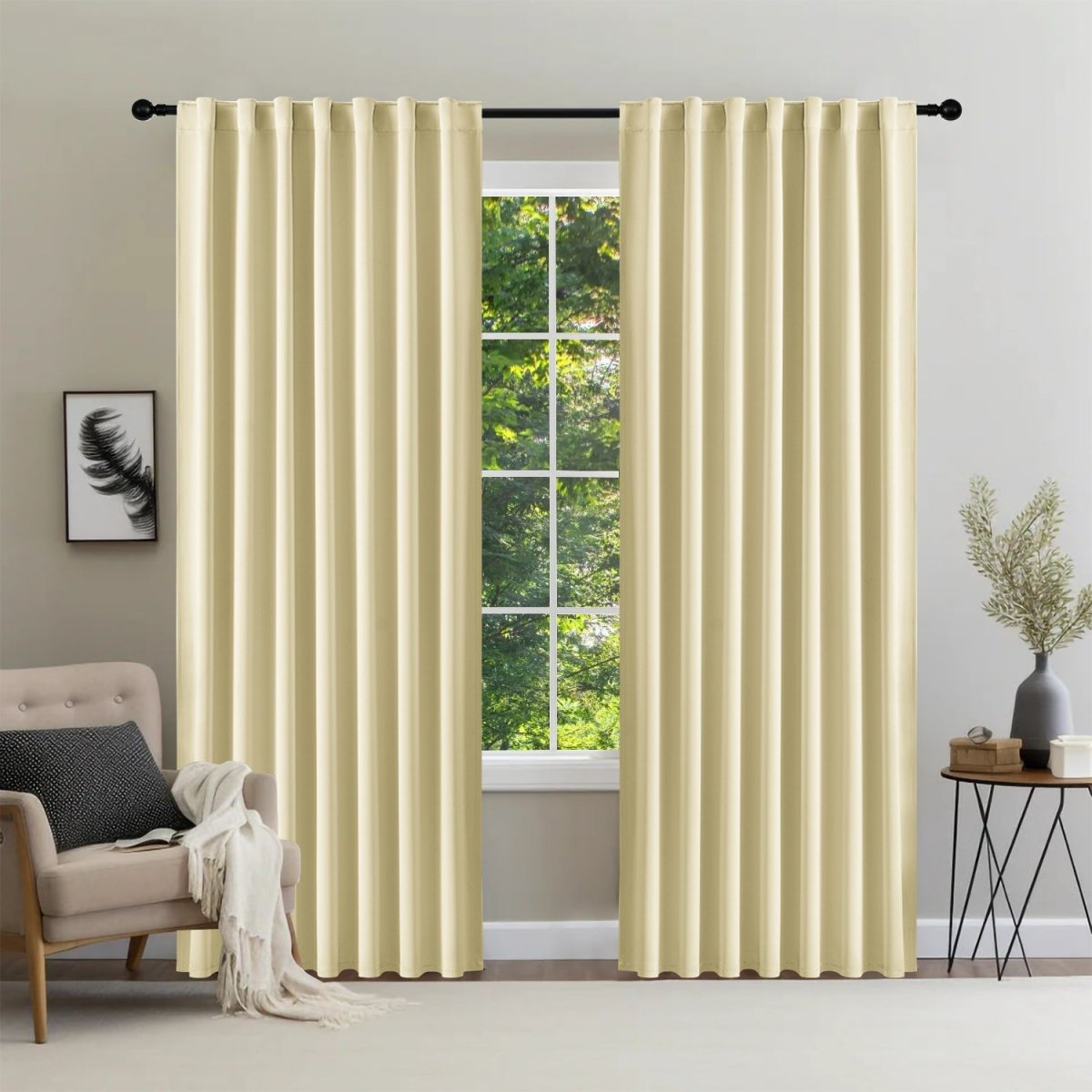 Joydeco Blackout Curtains 96 Inch Length 2 Panels Set for Bedroom-Royal Blue