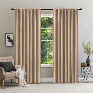 Joydeco Black Blackout Curtains Blackout Curtains 96 Inch Length 2 Panels Set for Bedroom