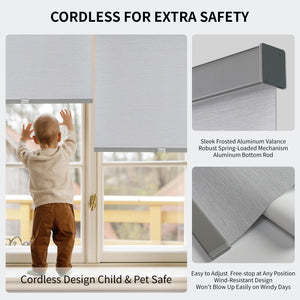 Free-Stop Cordless Blackout Roller Shades