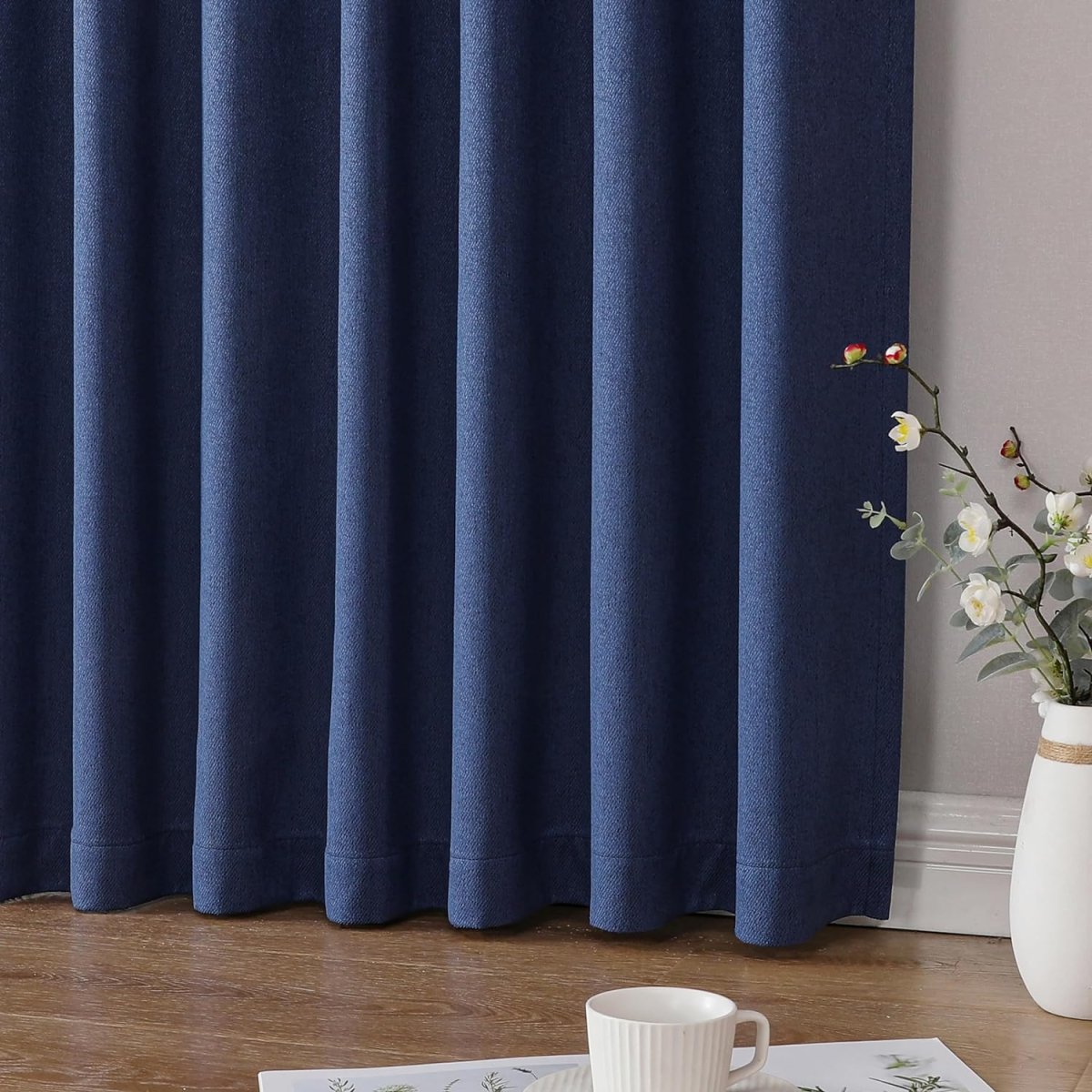 Joydeco Blackout Curtains Back Tab/Rod Pocket 100% Blackout Living Room Drapes