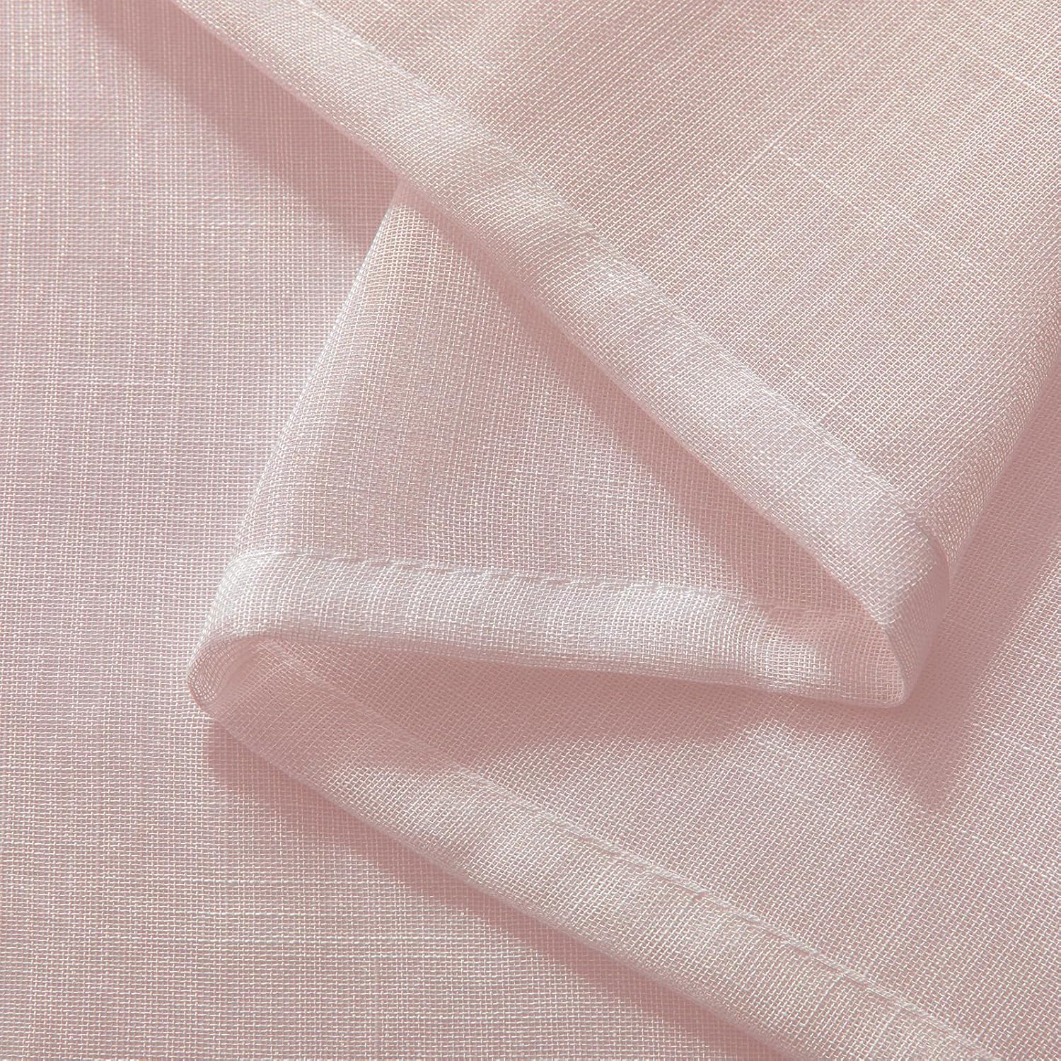 Joydeco Sheer Curtains 108 Inches Long, Beige Curtains for Living Room 2 Panels Set, Window Curtains Privacy Assured with Light Filtering(W52 x L108 Inch,Tapioca)