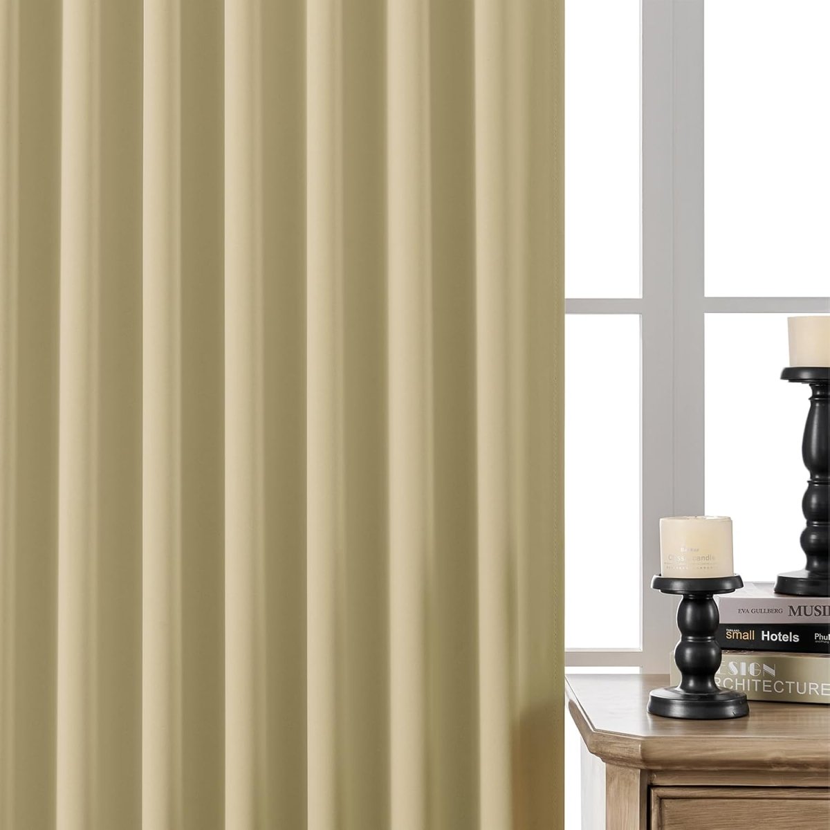 Joydeco Black Blackout Curtains Blackout Curtains 96 Inch Length 2 Panels Set for Bedroom