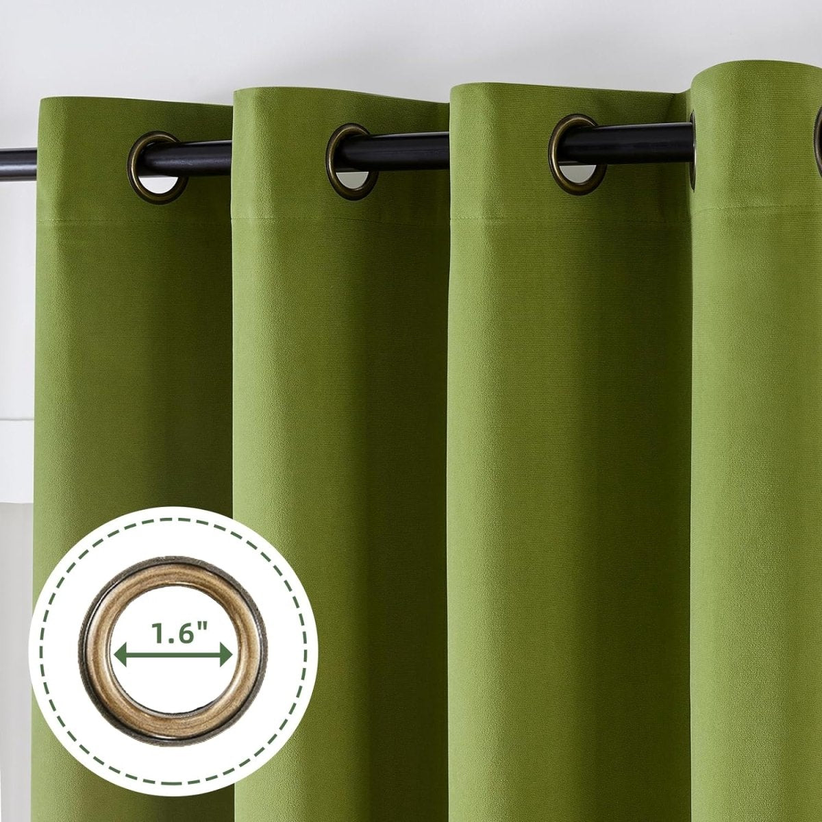 Joydeco 100% Blackout Moss Green Velvet Curtains - 2 Panels , Thermal Insulated, Privacy
