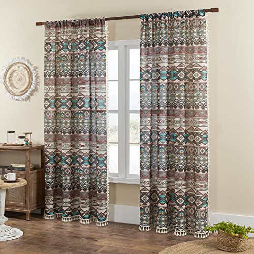 Joydeco Boho Curtains for Bedroom,Farmhouse Curtains 84 inch Long Livi