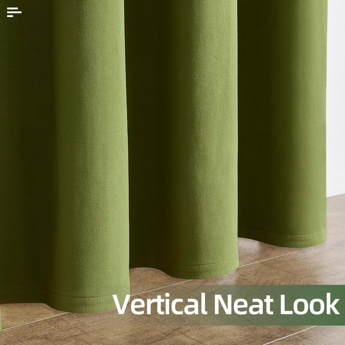 Joydeco 100% Blackout Moss Green Velvet Curtains - 2 Panels , Thermal Insulated, Privacy
