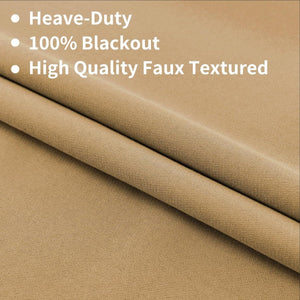 Joydeco Blackout Curtains 2 Panels Set, featuring thermal insulated long curtains Dark Beige Curtains