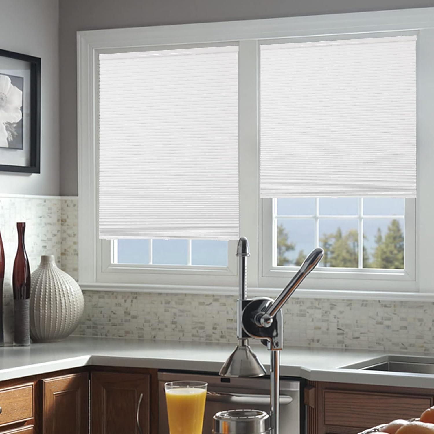 Joydeco Cellular Shades Cordless, Blackout Shades Cellular Blinds for Indoor Windows, Blackout Blinds Honeycomb Blinds Window Shades for Thermal Insulated & Noise Reduction