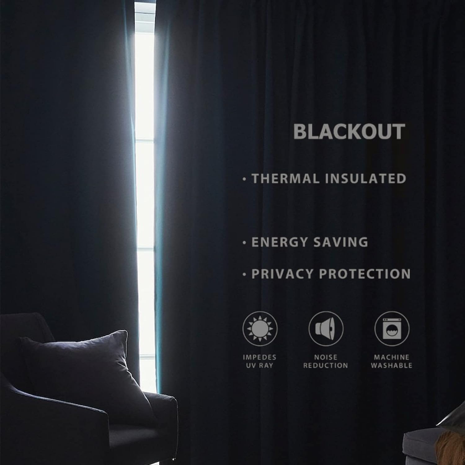 Joydeco Blackout Curtains sliding glass door curtains, patio sliding door living room extra wide curtains, room partition curtains.