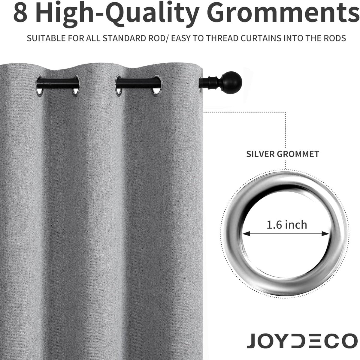 Joydeco 100% Blackout Curtains Thermal Insulated Long Curtains & Drapes 2 Panels
