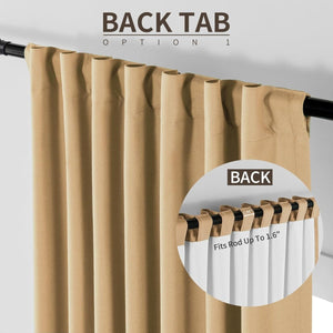Joydeco Blackout Curtains 2 Panels Set, featuring thermal insulated long curtains Dark Beige Curtains