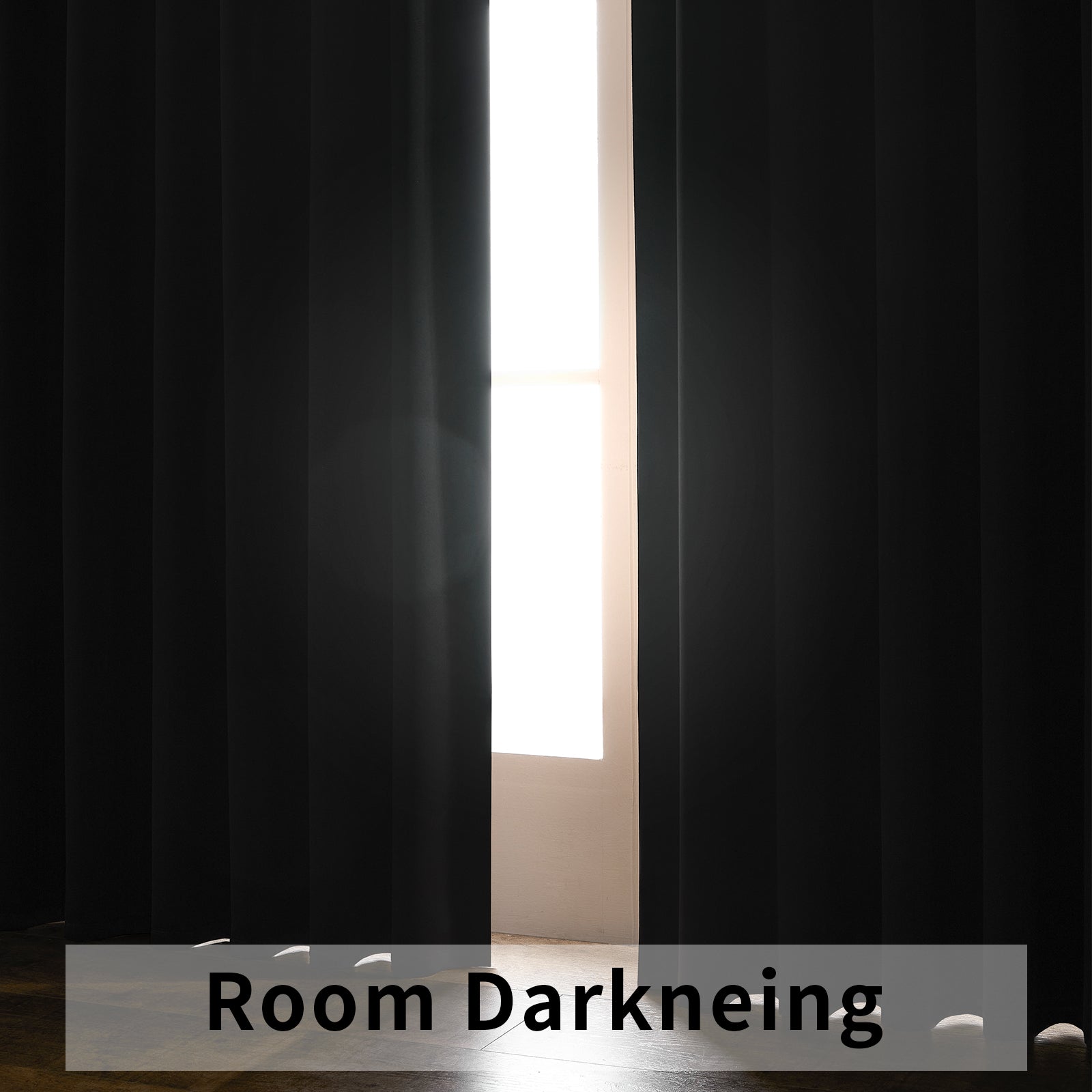 Joydeco Black Blackout Curtains 96 Inches Long, Black Out Curtains 96 Inch Length 2 Panels Set for Bedroom, Room Darkening Curtains & Drapes for Living Room Window (W52 x L96 Inch, Black)