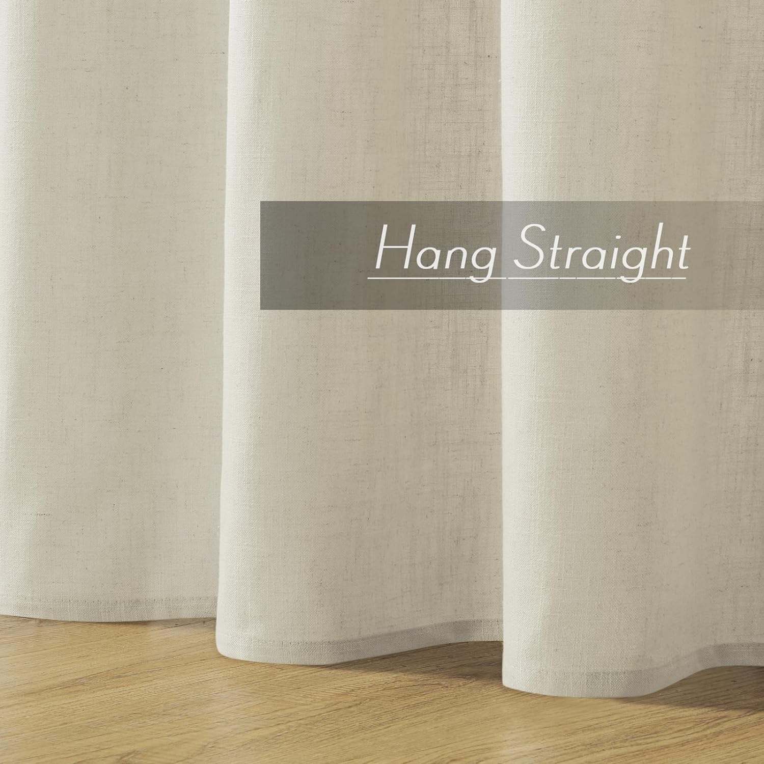 Joydeco Semi-Sheer Linen Curtains - 2 Panel, Light Filtering