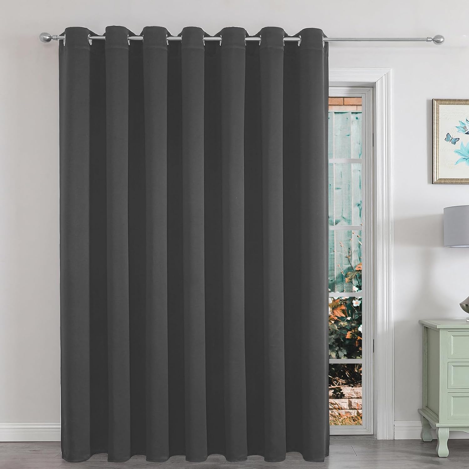 Joydeco Blackout Curtains sliding glass door curtains, patio sliding door living room extra wide curtains, room partition curtains.