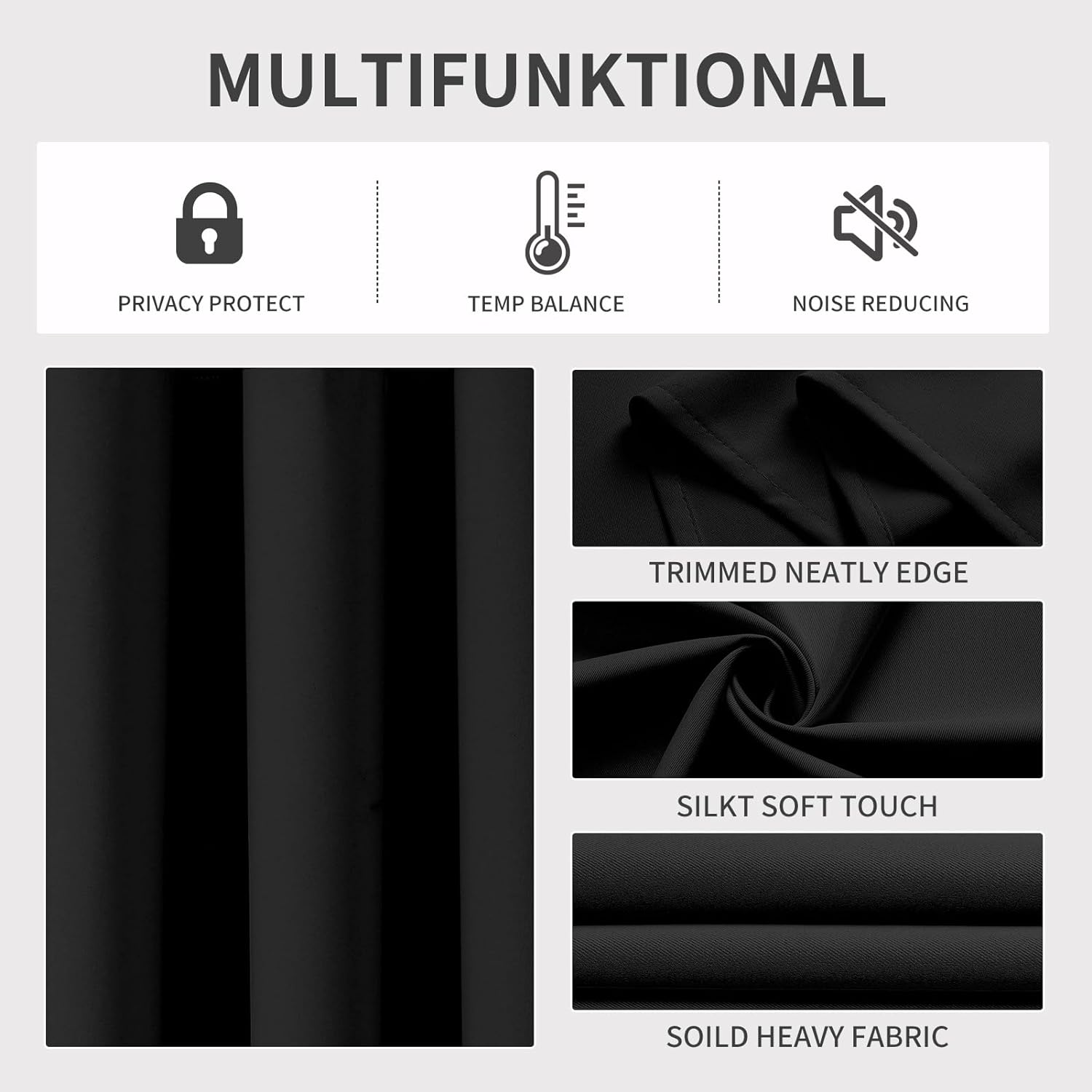 Joydeco Blackout Curtains sliding glass door curtains, patio sliding door living room extra wide curtains, room partition curtains.