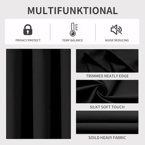 Joydeco Blackout Curtains sliding glass door curtains, patio sliding door living room extra wide curtains, room partition curtains.