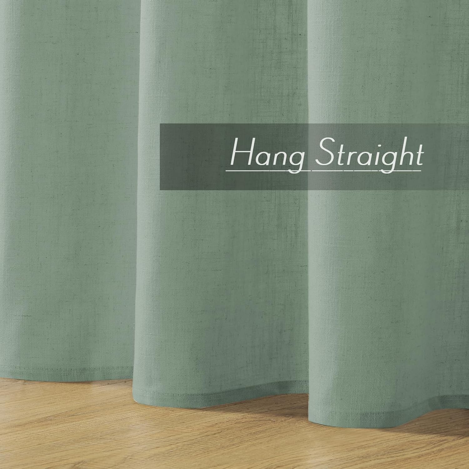 Joydeco Semi-Sheer Linen Curtains - 2 Panel, Light Filtering