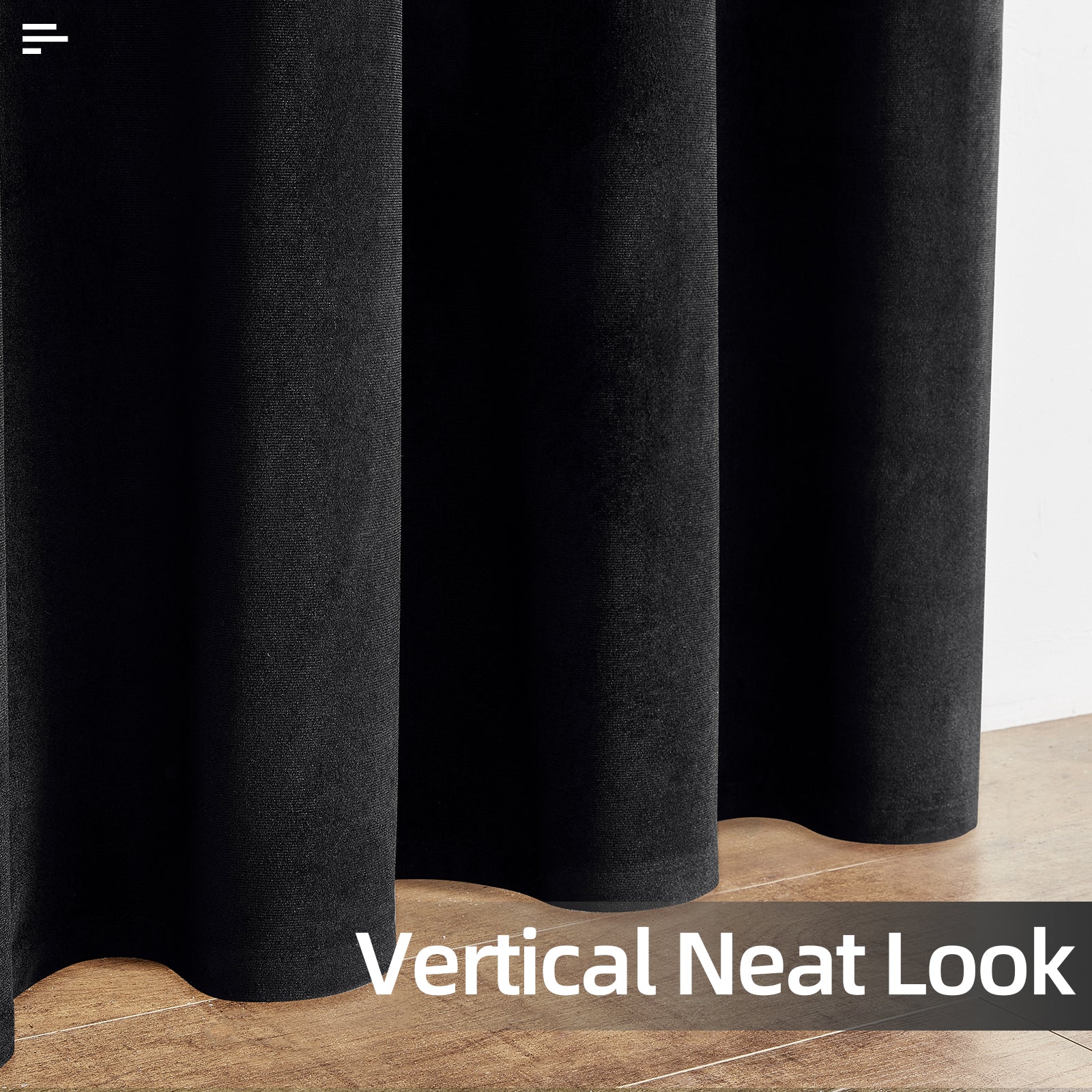 Joydeco Black 100% Blackout Curtains 96 Inches Long 2 Panels Set, Black Out Curtain for Bedroom Living Room, Luxury Heavy Duty Thermal Insulated Velvet Curtains Rod Pocket Back Tab, 52W x 96L