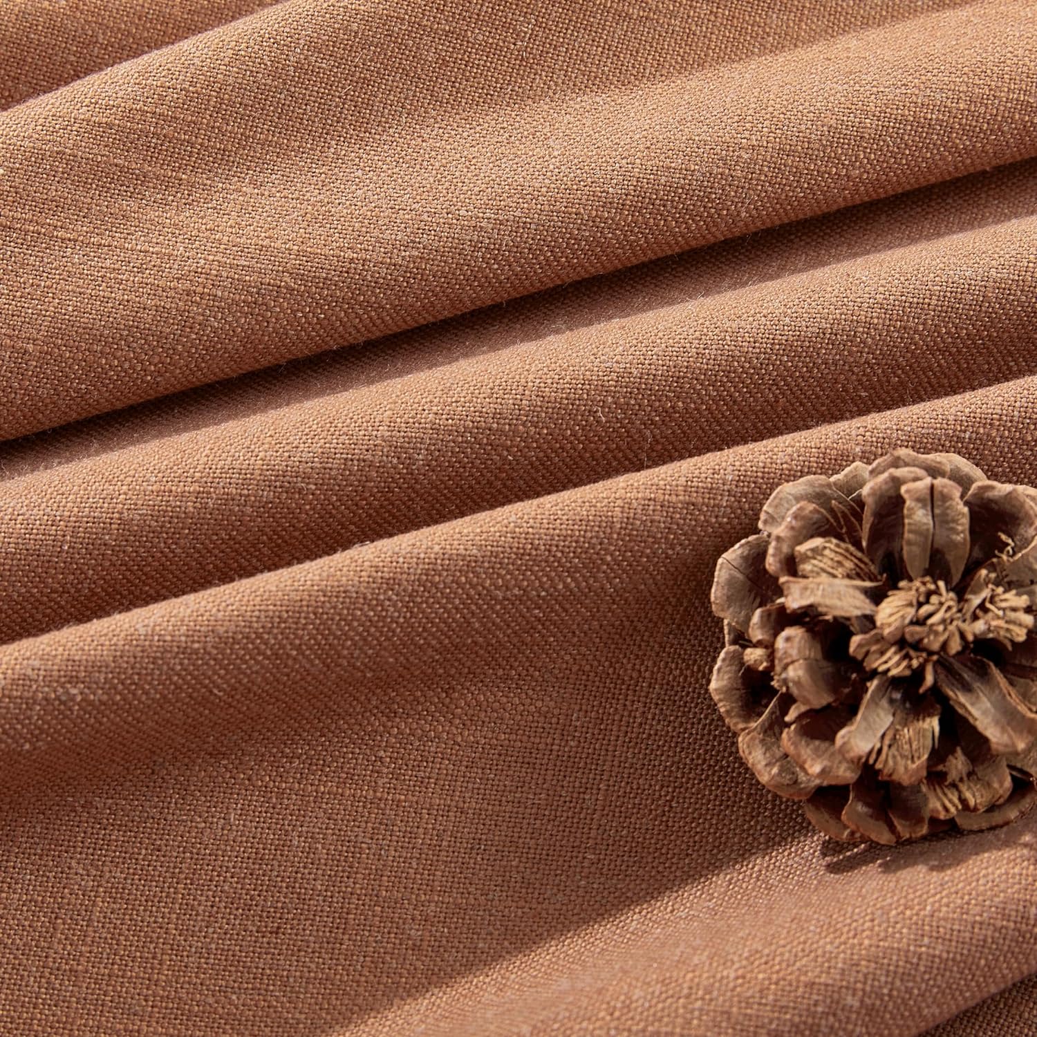 Joydeco Semi-Sheer Linen Curtains - 2 Panel, Light Filtering