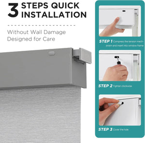 No Drill No Tools Blackout Shades Cordless Roller Shades
