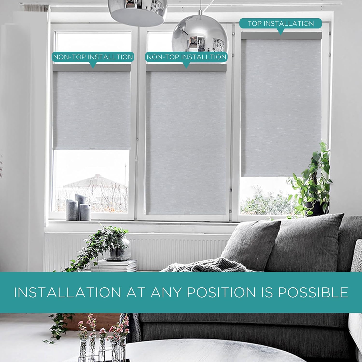 No Drill No Tools Blackout Shades Cordless Roller Shades