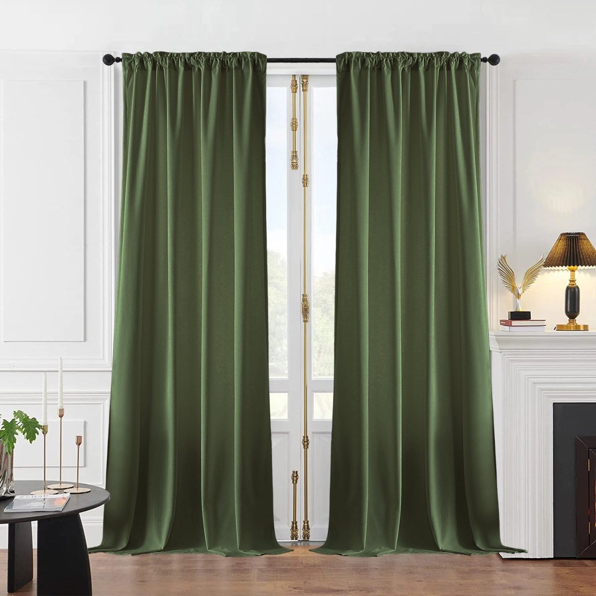 Joydeco Luxury Velvet Blackout Curtains - Thermal Insulated & Rod Pocket