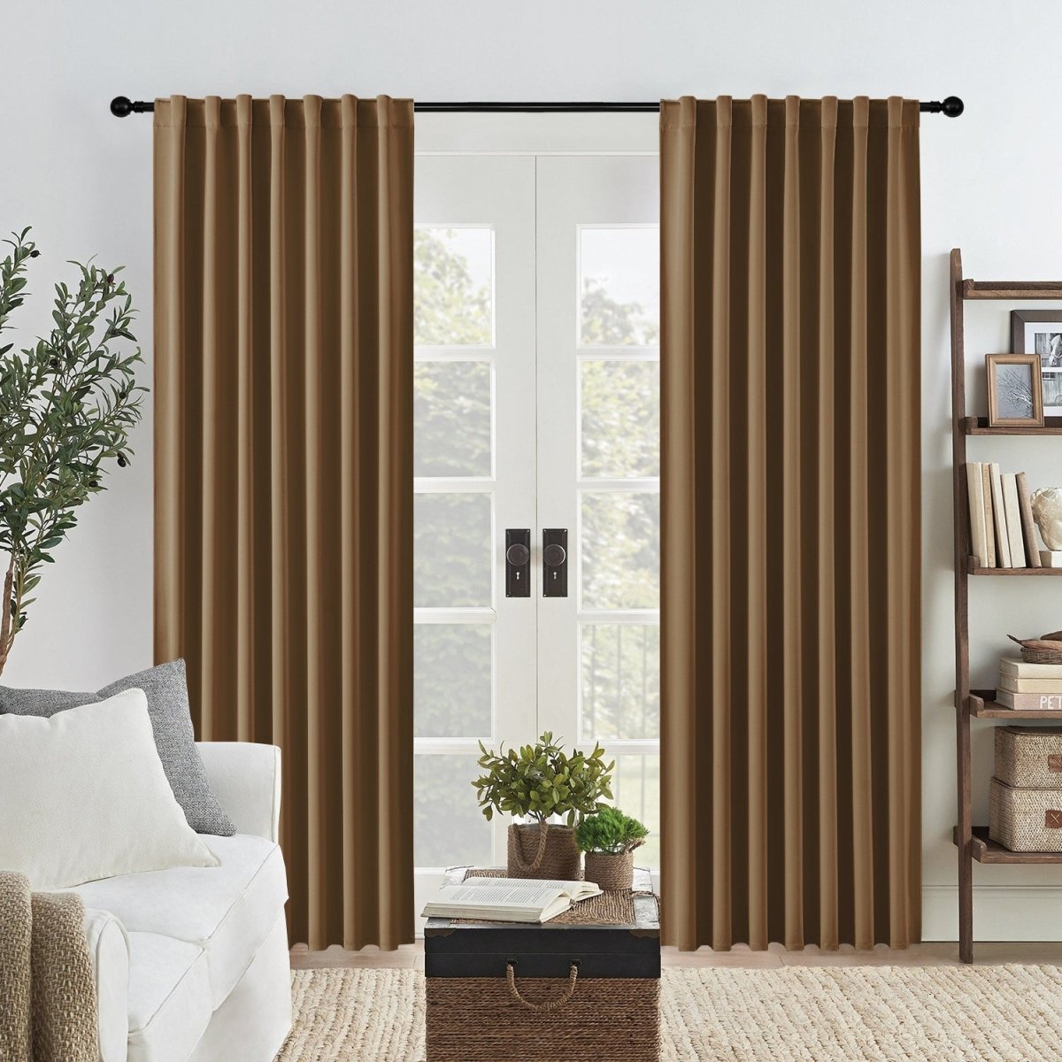 Joydeco Black Blackout Curtains Blackout Curtains 96 Inch Length 2 Panels Set for Bedroom