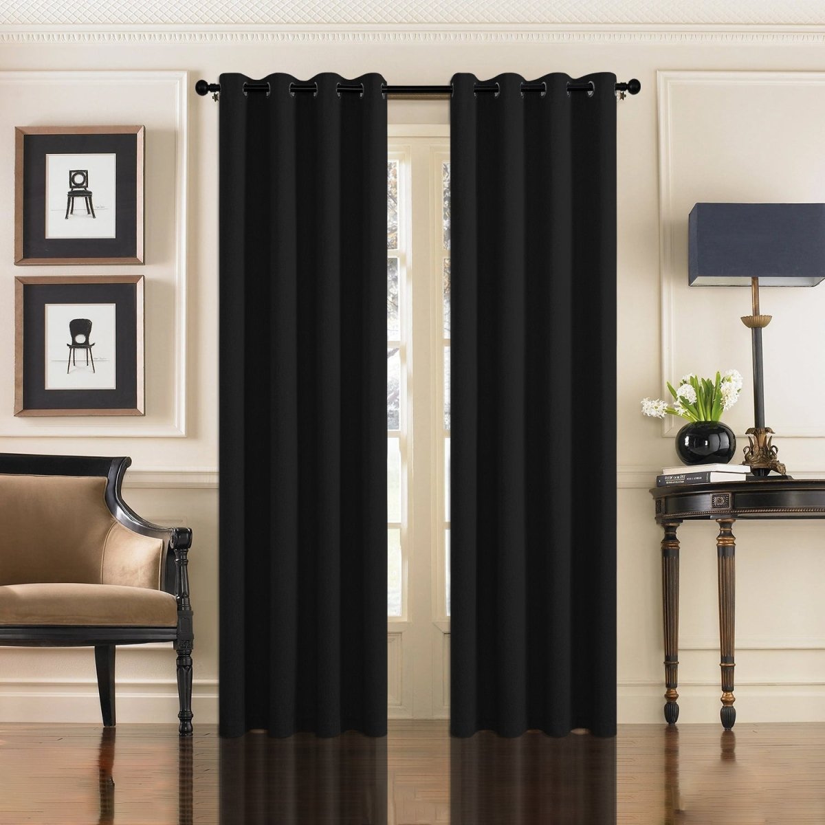 Joydeco 100% Blackout Curtains Thermal Insulated Long Curtains & Drapes 2 Panels