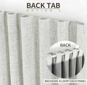 Joydeco 100% Blackout Beige Linen Curtains Long Natural Linen Drapes