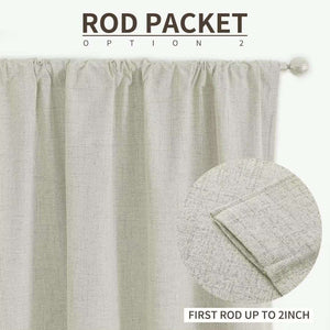 Joydeco 100% Blackout Beige Linen Curtains Long Natural Linen Drapes