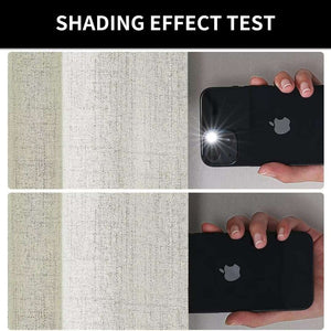 Joydeco 100% Blackout Beige Linen Curtains Long Natural Linen Drapes