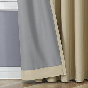 Joydeco 100% Blackout Curtains Beige Long Curtains