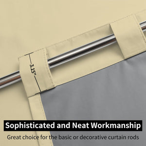 Joydeco 100% Blackout Curtains Beige Long Curtains