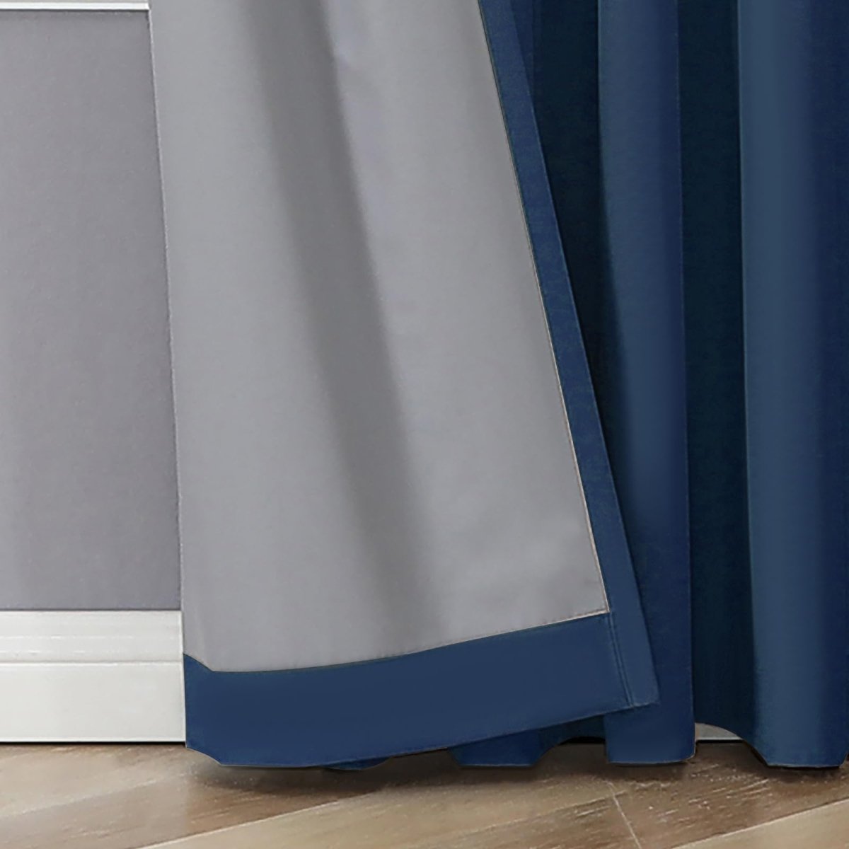 Joydeco 100% Blackout Curtains Deep Blue Long