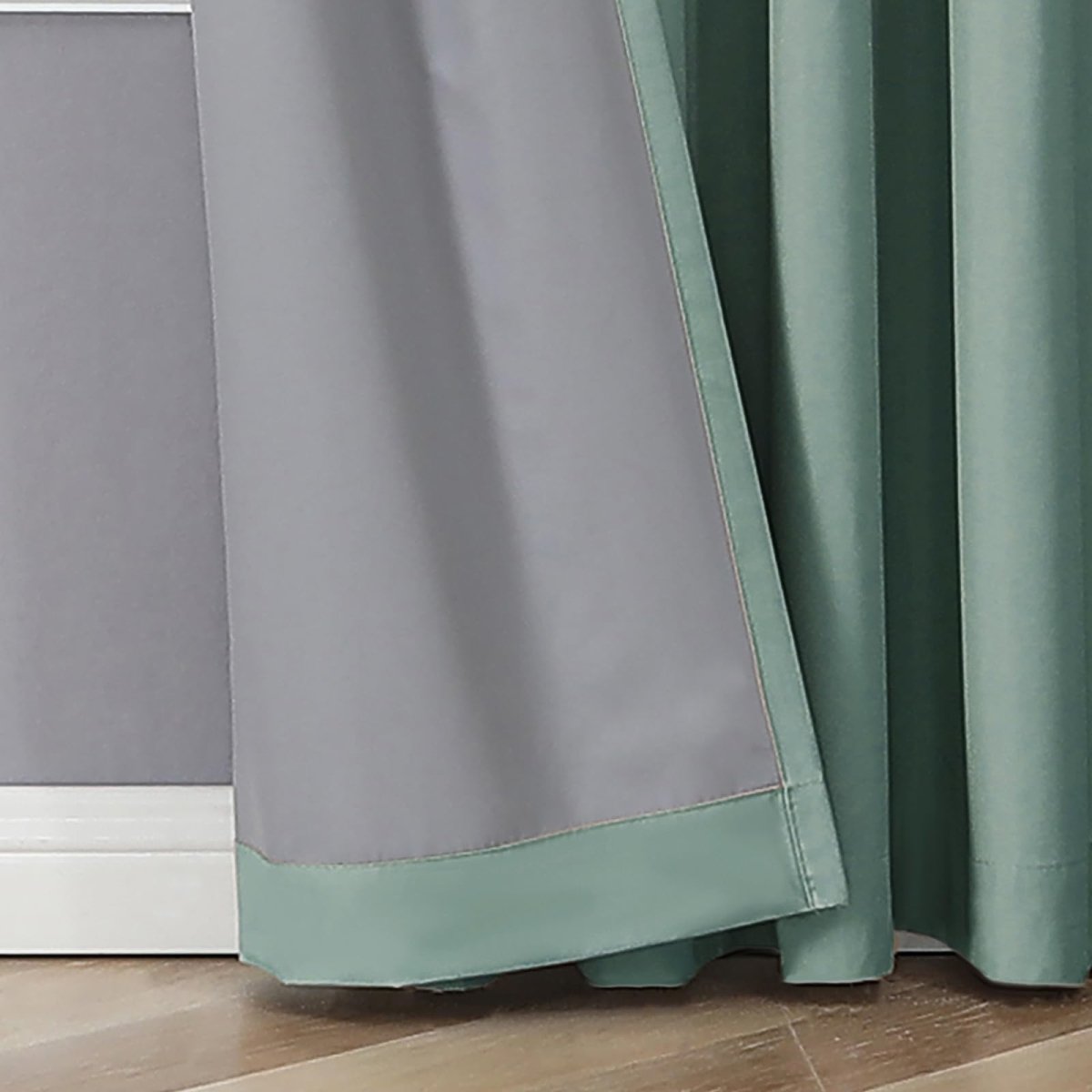 Joydeco 100% Blackout Curtains Mineral Blue Long for Bedroom Living Room - 2 Panels Set Burg Room Darkening Black Out Curtains for Bedroom Windows Back tab Rod Pocket