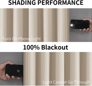 Joydeco 100% Blackout CurtainsThermal Insulated Solid Room Darkening Curtains with Grommets Multiple Sizes