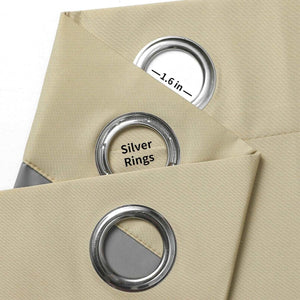 Joydeco 100% Blackout CurtainsThermal Insulated Solid Room Darkening Curtains with Grommets Multiple Sizes