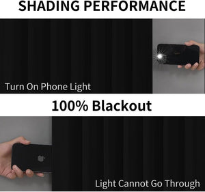 Joydeco 100% Blackout CurtainsThermal Insulated Solid Room Darkening Curtains with Grommets Multiple Sizes