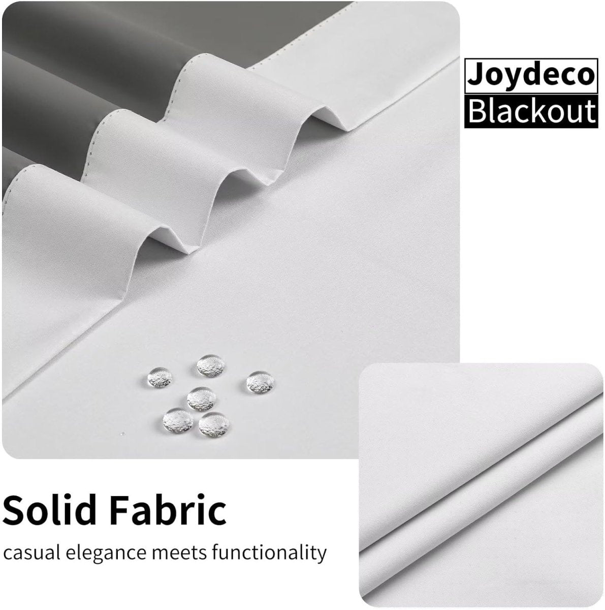 Joydeco 100% Blackout CurtainsThermal Insulated Solid Room Darkening Curtains with Grommets Multiple Sizes