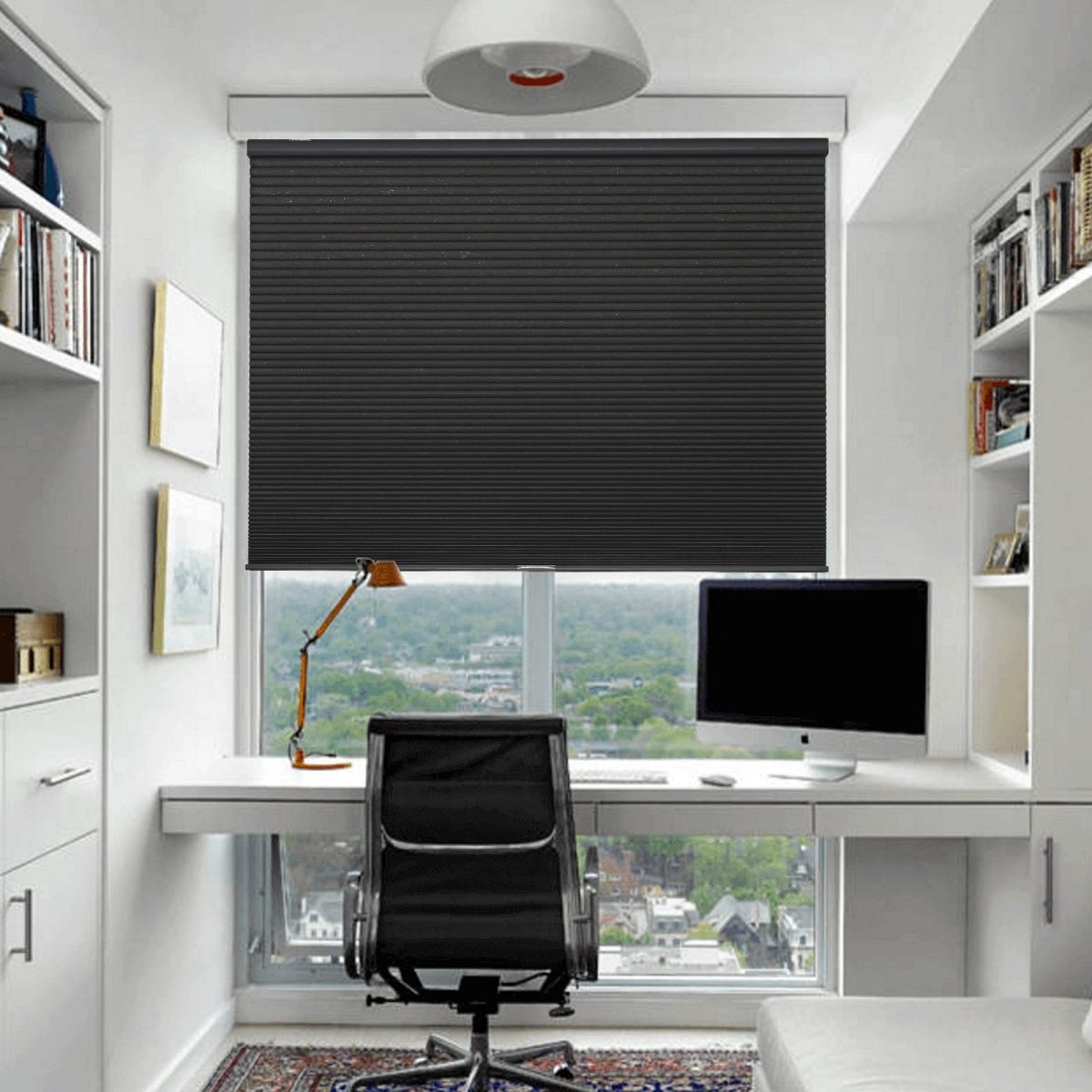 Joydeco Cellular Shades Cordless Black Wide Blackout Cellular Blinds
