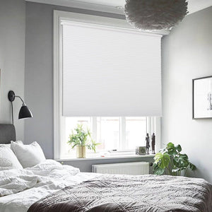 Joydeco Cellular Shades Cordless White Wide Blackout Cellular Blinds for Windows Waterproof Honeycomb Blinds Black Window Coverings