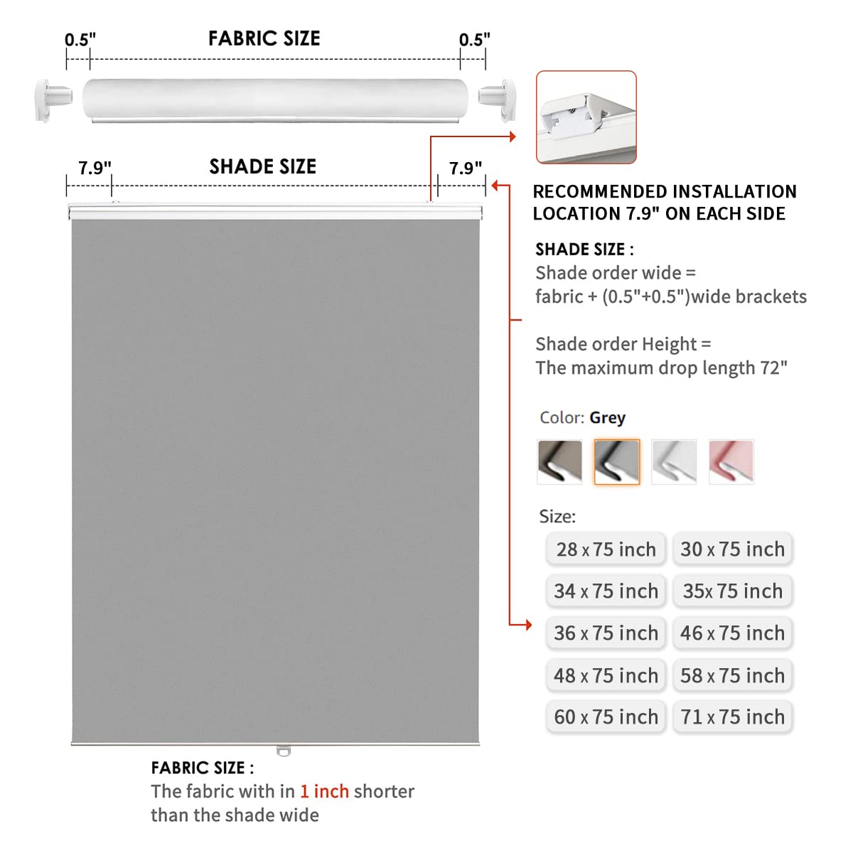 Joydeco Custom 100% Blackout Roller Shades