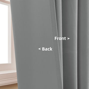 Joydeco Luxury Grey Velvet Blackout Curtains - 2 Panels, Thermal Insulated, Rod Pocket, Super Soft