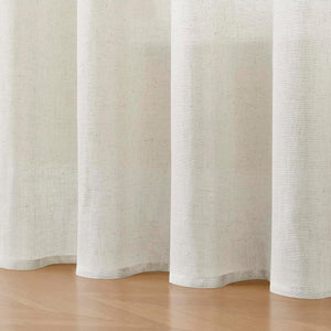 Joydeco Semi-Sheer Linen Curtains - 2 Panels, White Pinch Pleated Curtains & Drapes