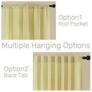 Joydeco Straw Yellow Linen Curtains for Living Room Cafe Bedroom Curtains
