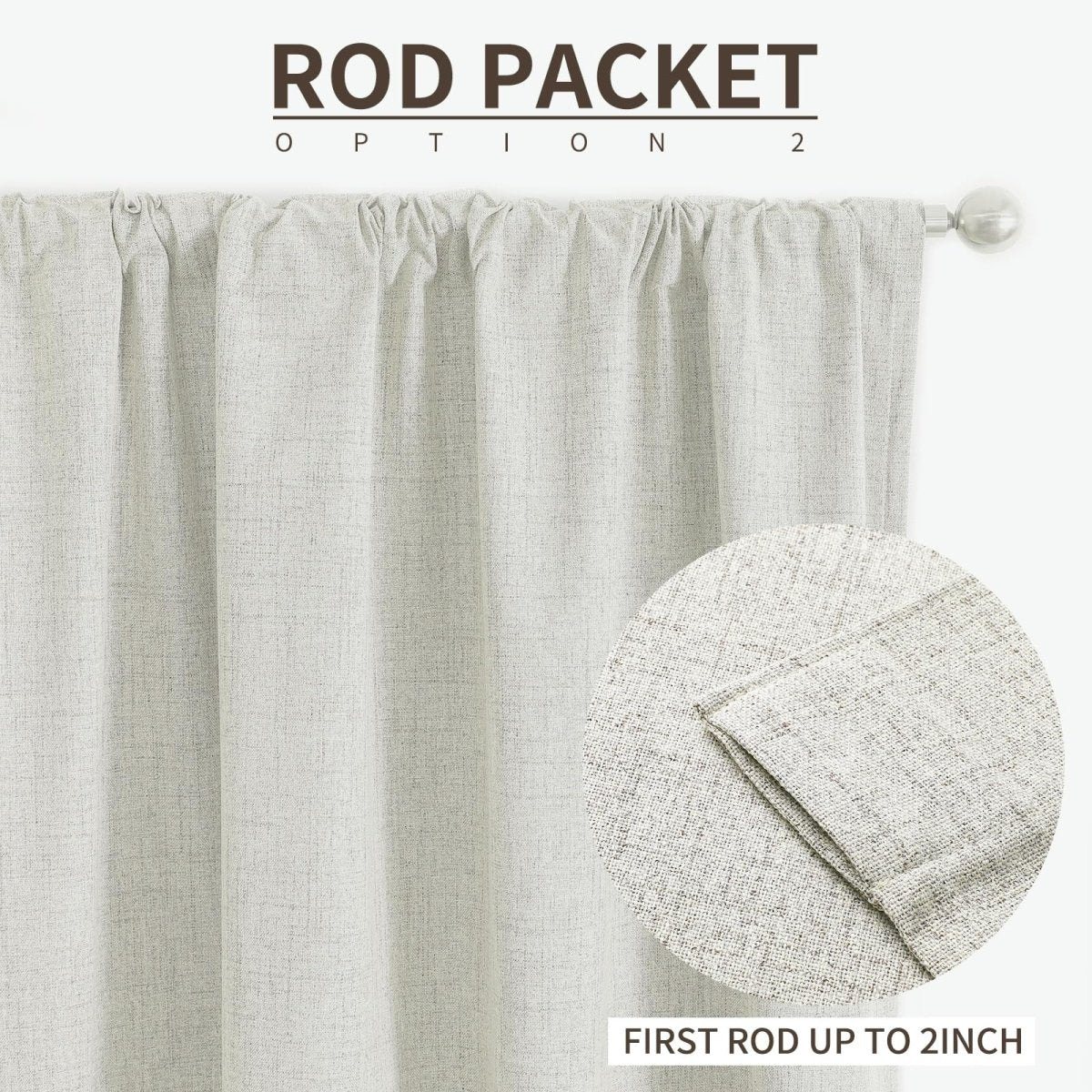 Joydeco White Blackout Curtains White for Living room French Doors Curtains