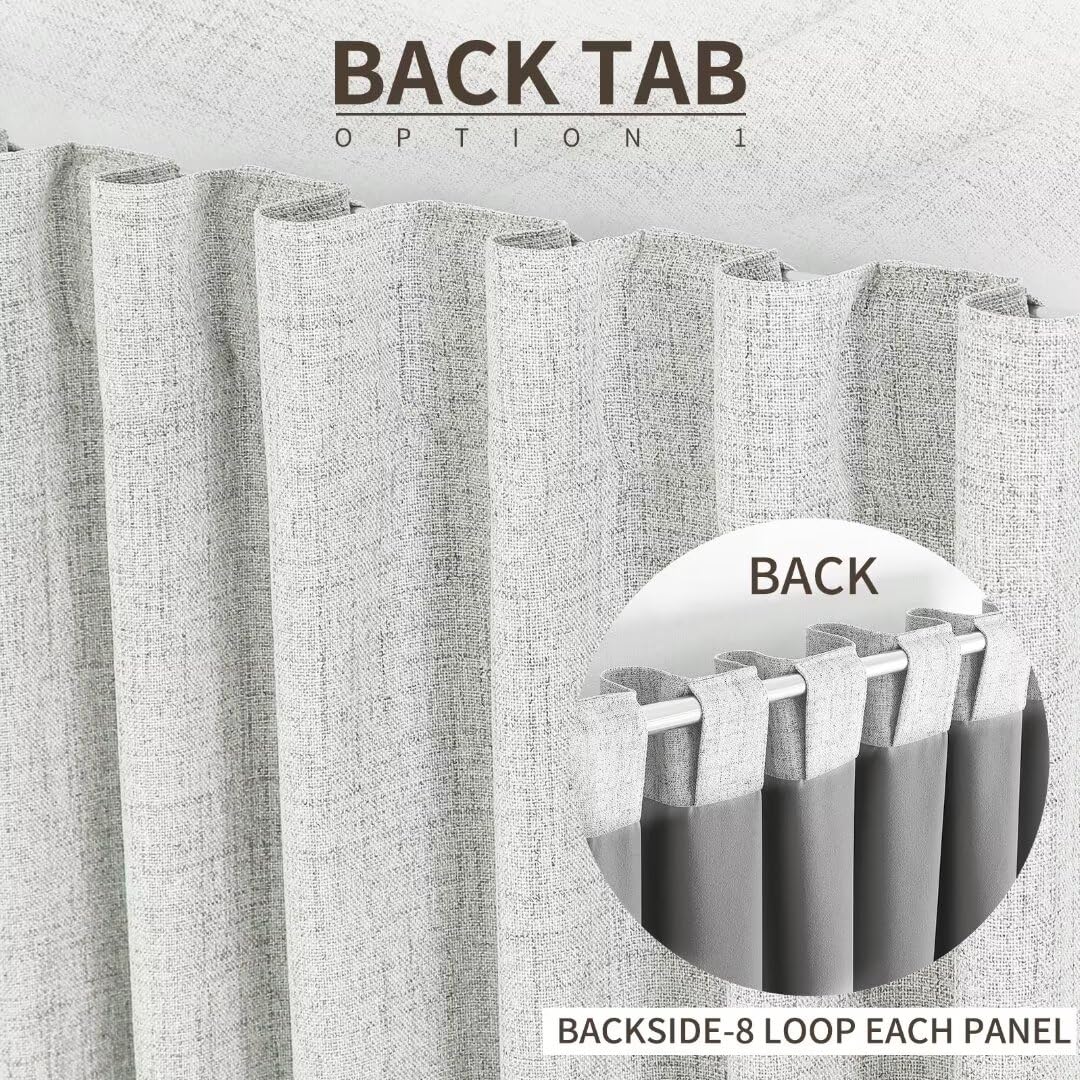 Joydeco White Blackout Curtains White for Living room French Doors Curtains