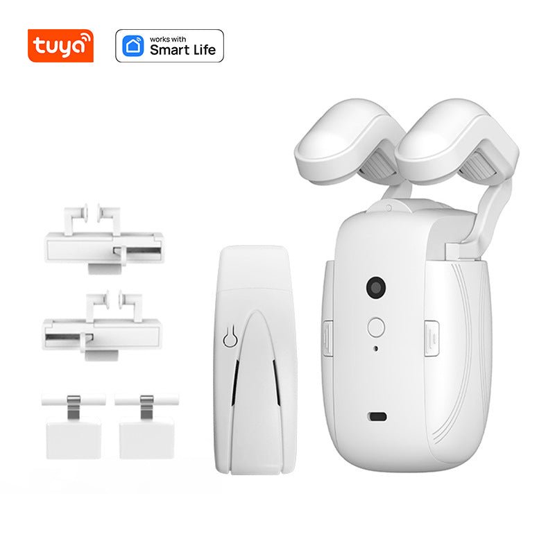 Wifi Curtain Robot Smart Home Roman Rod Electric Curtain Companion Automatic Curtain Opener with Voice Control, Timer, Temperature and Light Sensor, for Google Home, for Siri Shortcuts,