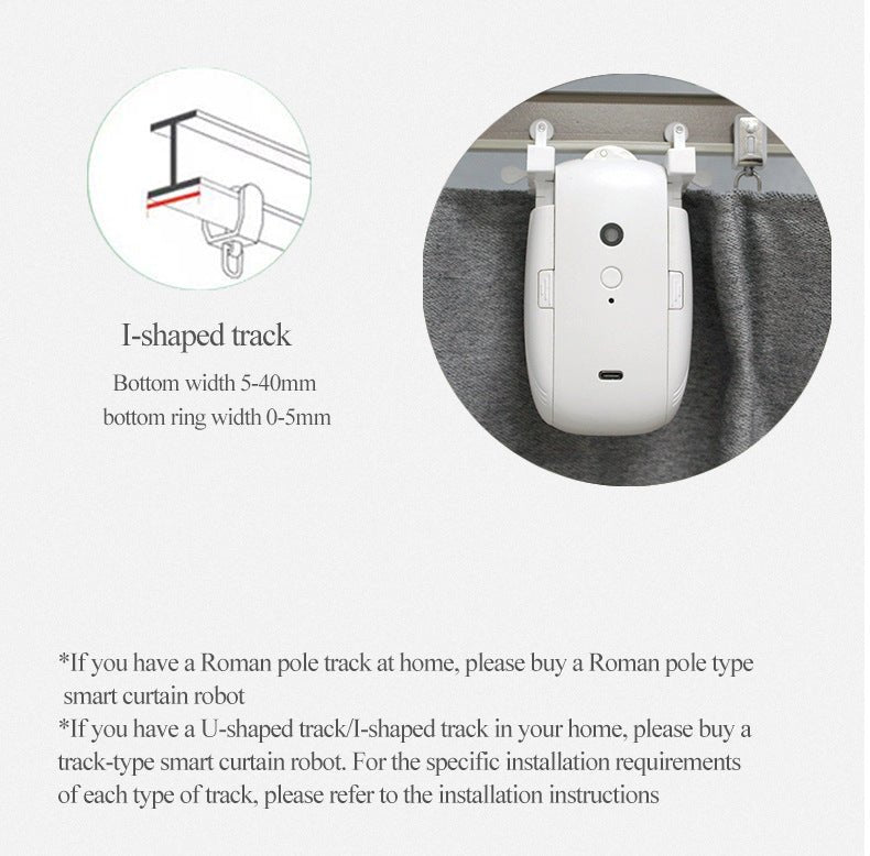 Wifi Curtain Robot Smart Home Roman Rod Electric Curtain Companion Automatic Curtain Opener with Voice Control, Timer, Temperature and Light Sensor, for Google Home, for Siri Shortcuts,